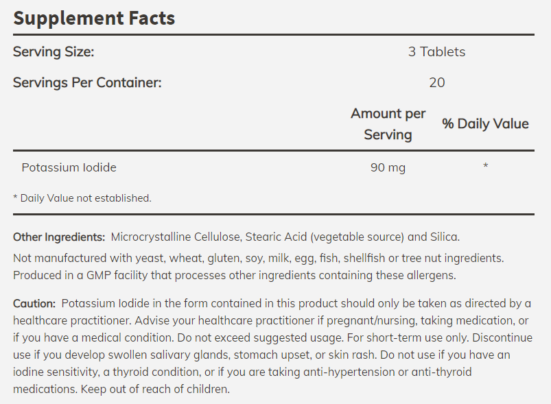 Potassium Iodide (Калий) 30 мг - 60 Таблетки на ТОП Цена ✔️ от 35.00 лв ❗️  1454 — Now Foods